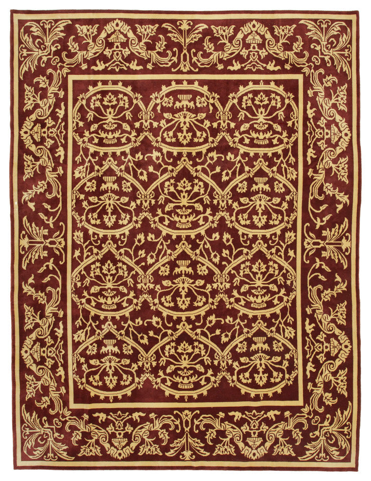 Rug N Carpet - Handwoven Oriental 9' 3" x 12' 4" Unique Oushak Area Rug