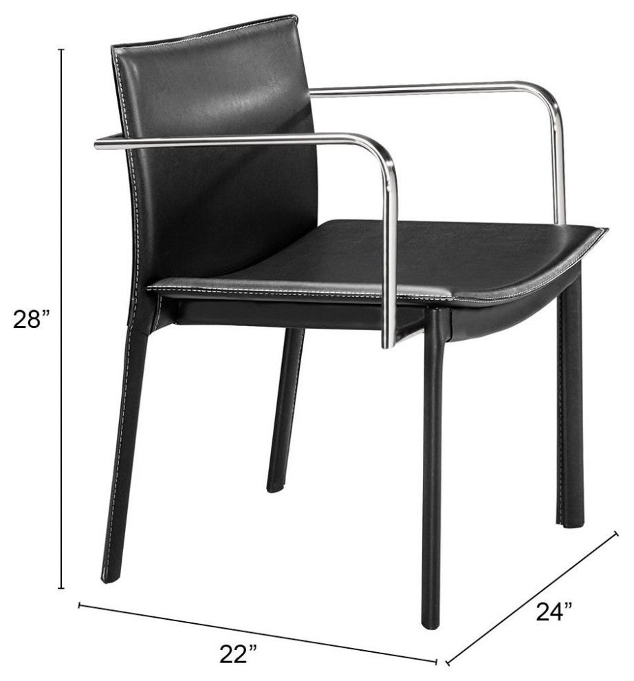 Office Chair, Set of 2, Faux Vinyl Leather, Steel, Black, Chrome, Home Business