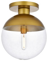 Elegant Lighting LD6057 Eclipse 12"W Semi-Flush Globe Ceiling - Brass