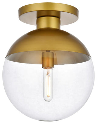 Elegant Lighting LD6057 Eclipse 12"W Semi-Flush Globe Ceiling - Brass