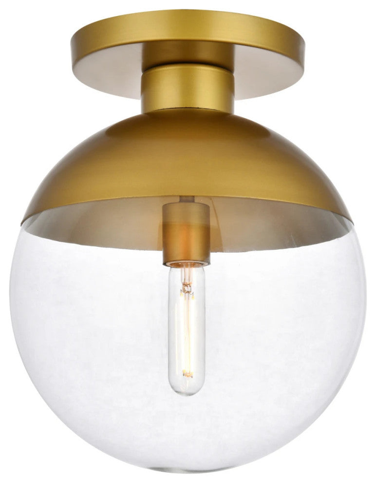 Elegant Lighting LD6057 Eclipse 12"W Semi-Flush Globe Ceiling - Brass