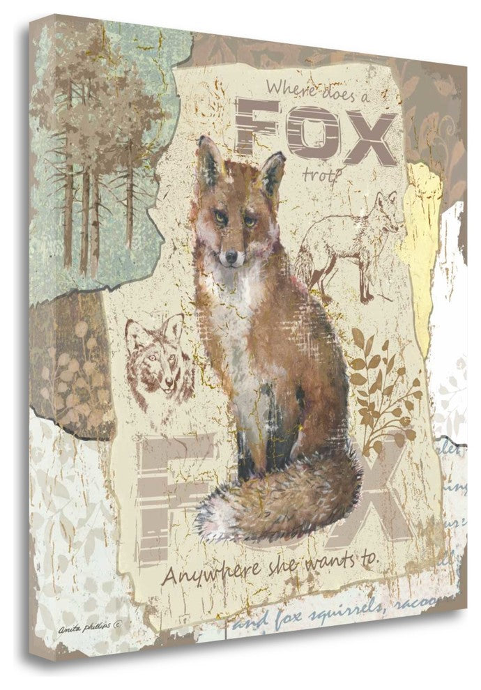 "Fox Trot" By Anita Phillips, Giclee Print on Gallery Wrap Canvas, Ready to Hang