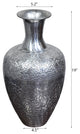 Handmade Aluminium Traditional Floor Flower vases For Indoor, Silver
