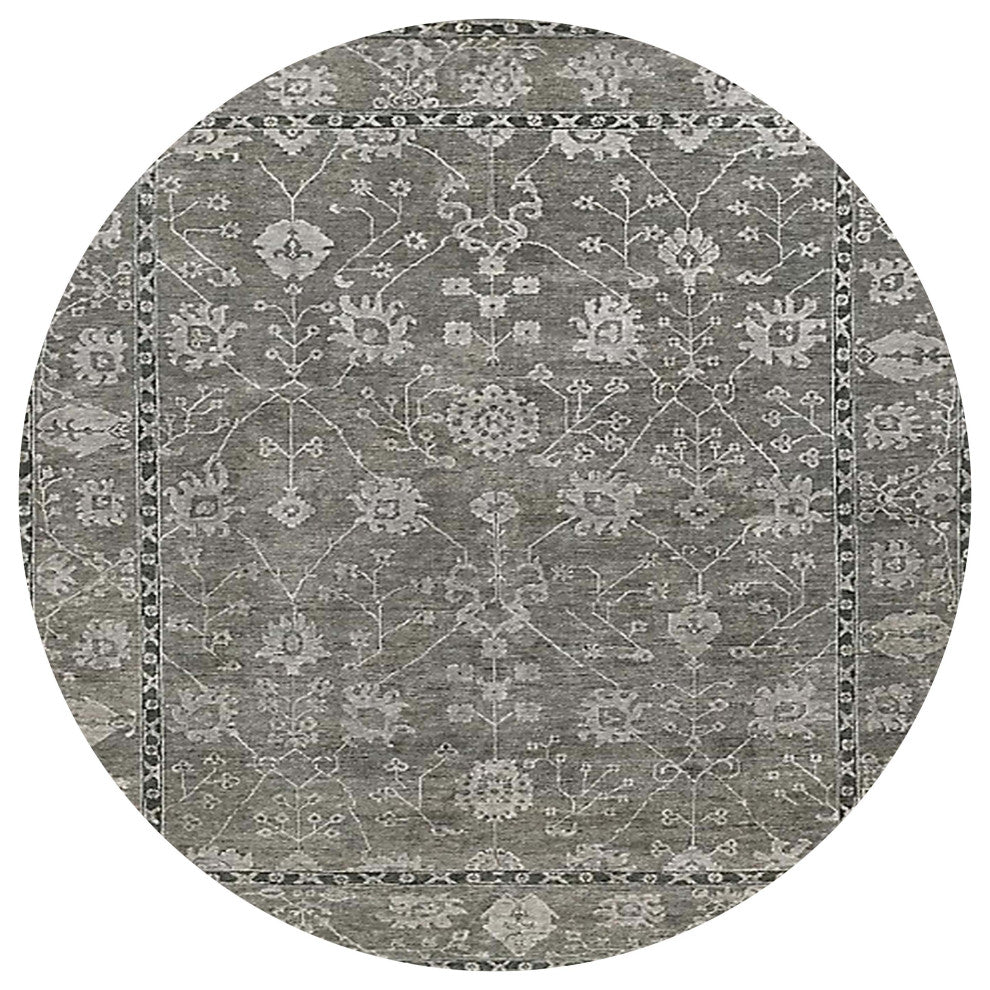 Ahgly Company Indoor Round Mid-Century Modern Area Rugs, 6' Round