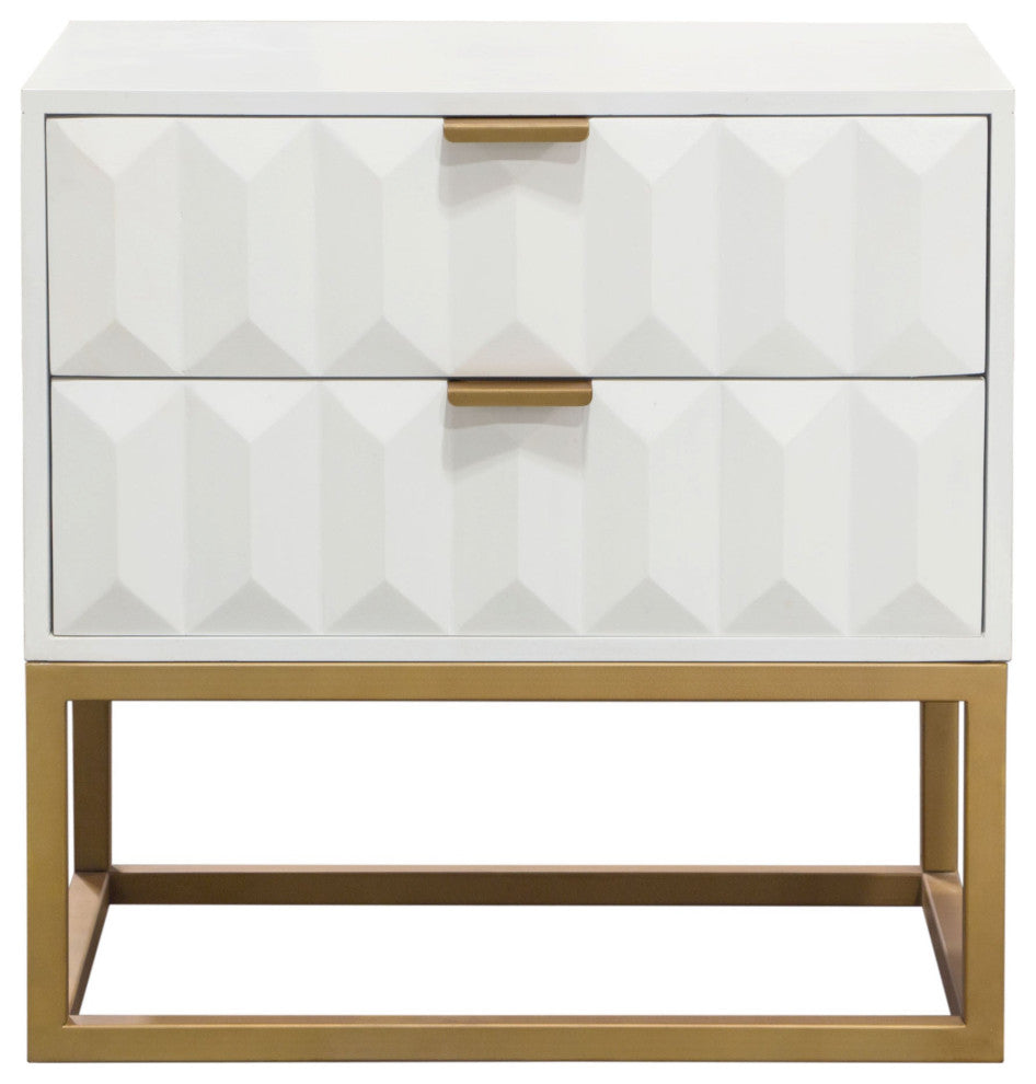 Spectrum 2-Drawer Accent Table, White