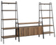 3-Piece Ladder Shelf Entertainment Wall - Rustic Oak