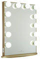 Hollywood Glow XL Vanity Mirror, Champagne Gold, Frosted Led Globe Bulbs