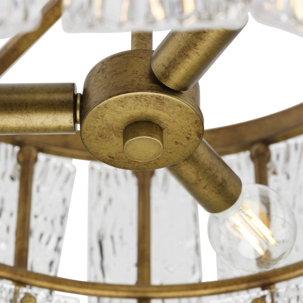 Chevall Collection 3-Light Modern Organic Pendant, Gold Ombre