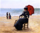 Edouard Bisson Sitting by the Sea, 20"x25" Wall Decal Print