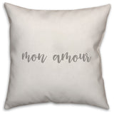 Mon Amour 16x16 Throw Pillow Cover