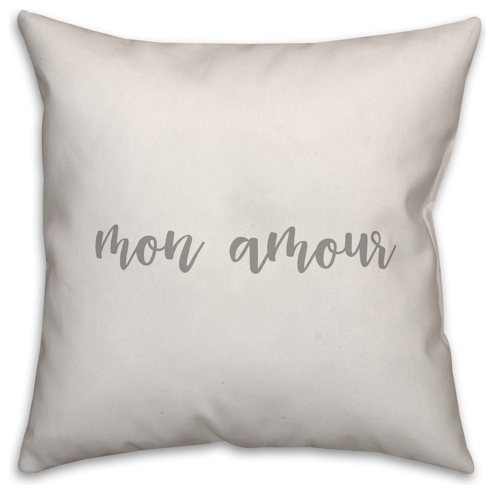 Mon Amour 16x16 Throw Pillow Cover