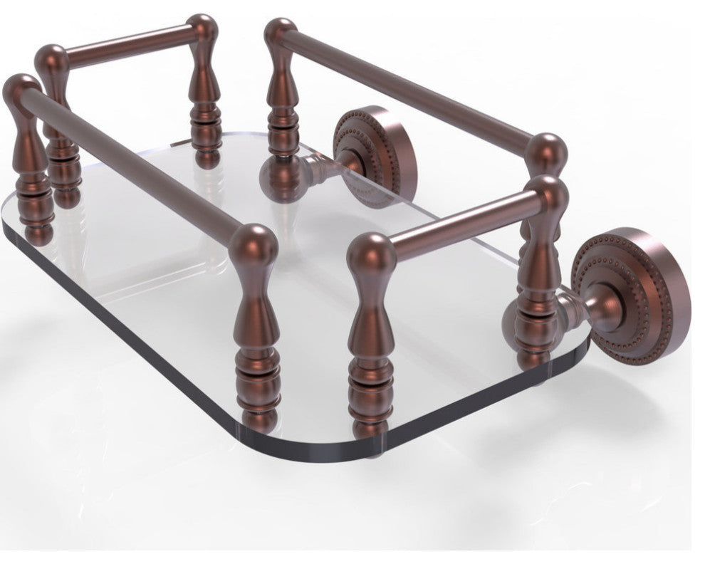 Dottingham Wall Mounted Glass Guest Towel Tray, Antique Copper