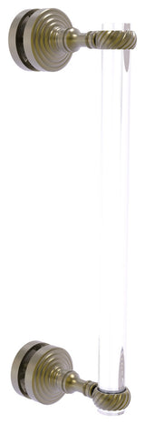 Pacific Grove 12" Twisted Accent Single Side Shower Door Pull, Antique Brass