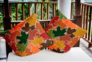 Leaf Pile Indoor/Outdoor Throw Pillow, Forest Green, 20"x20"