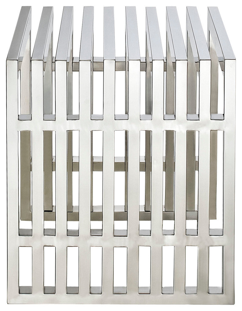 Gridiron Small Stainless Steel Bench, Silver