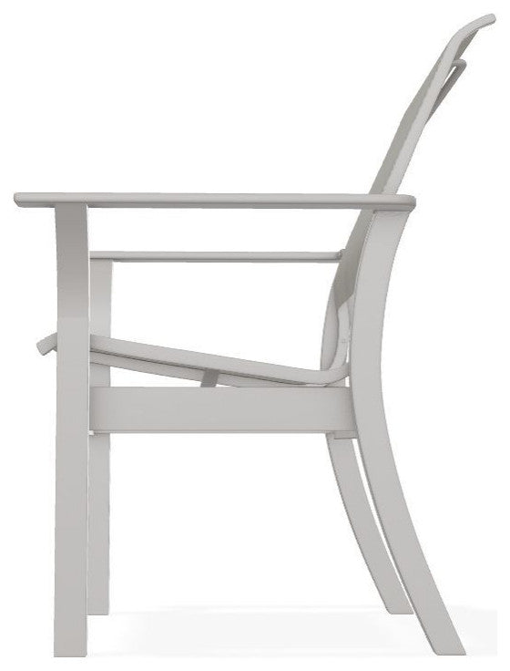 Leeward Sling Stackable Outdoor Dining Chair, Smoke/Warm Gray