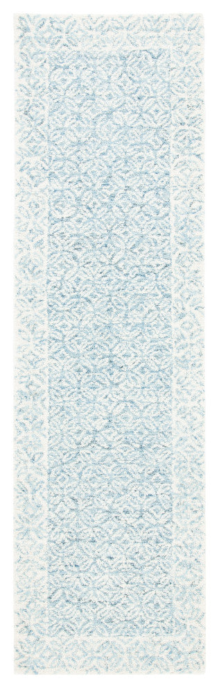 Safavieh Couture Abstract Collection, ABT342 Rug, Blue/Ivory, 2'3"x12'