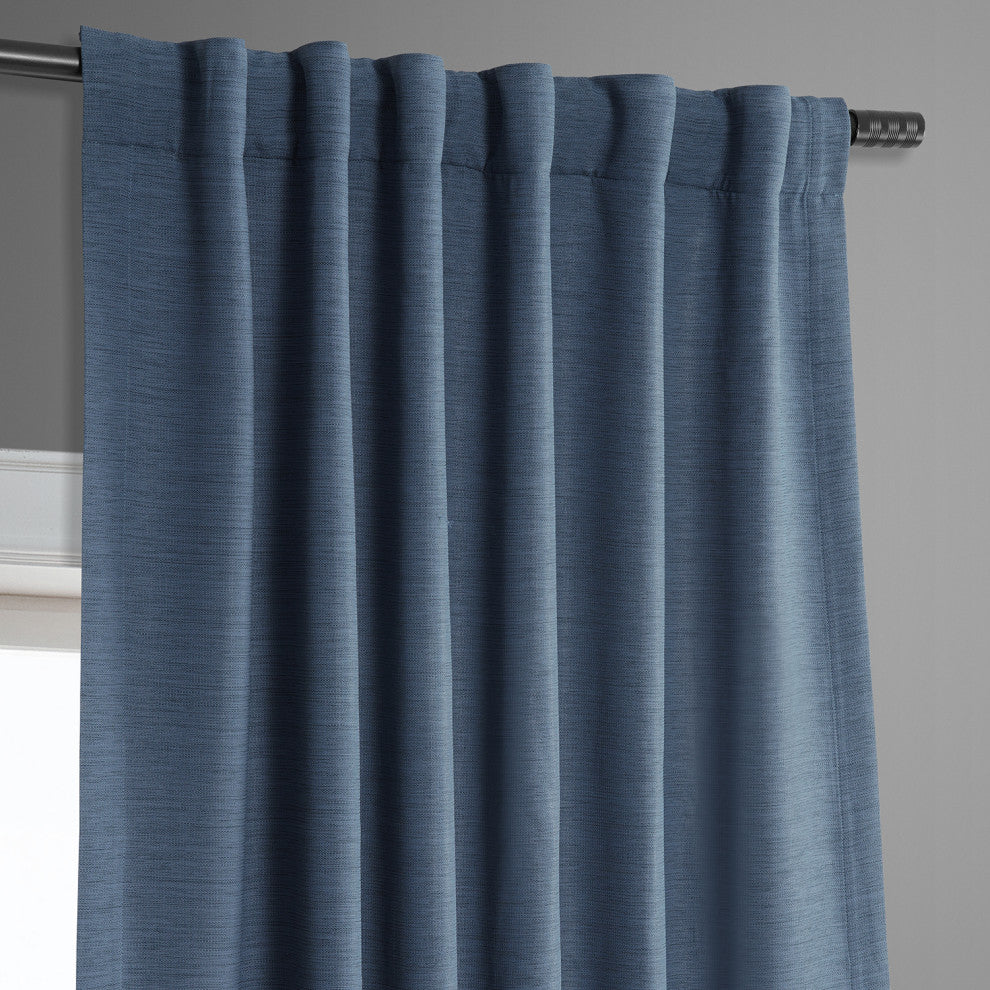 Bellino Blackout Room Darkening Single Panel Curtain, Wild Blue, 50"x63"