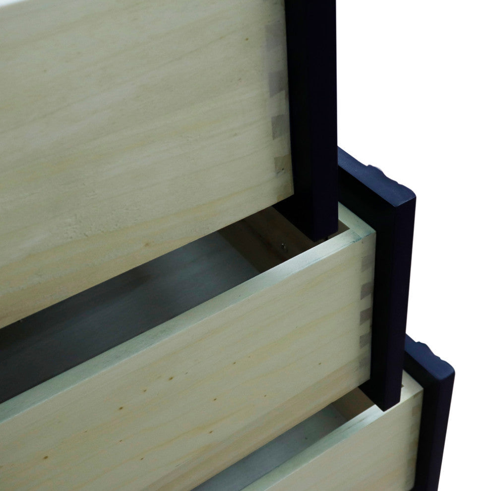 37" Single Vanity, Blue Finish With Black Galaxy