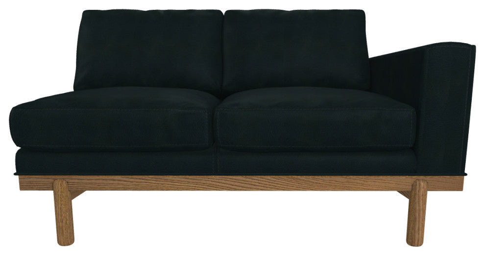 Cantor Right Arm Leather Sofa, Finish: Fawn, Leather: Midnight