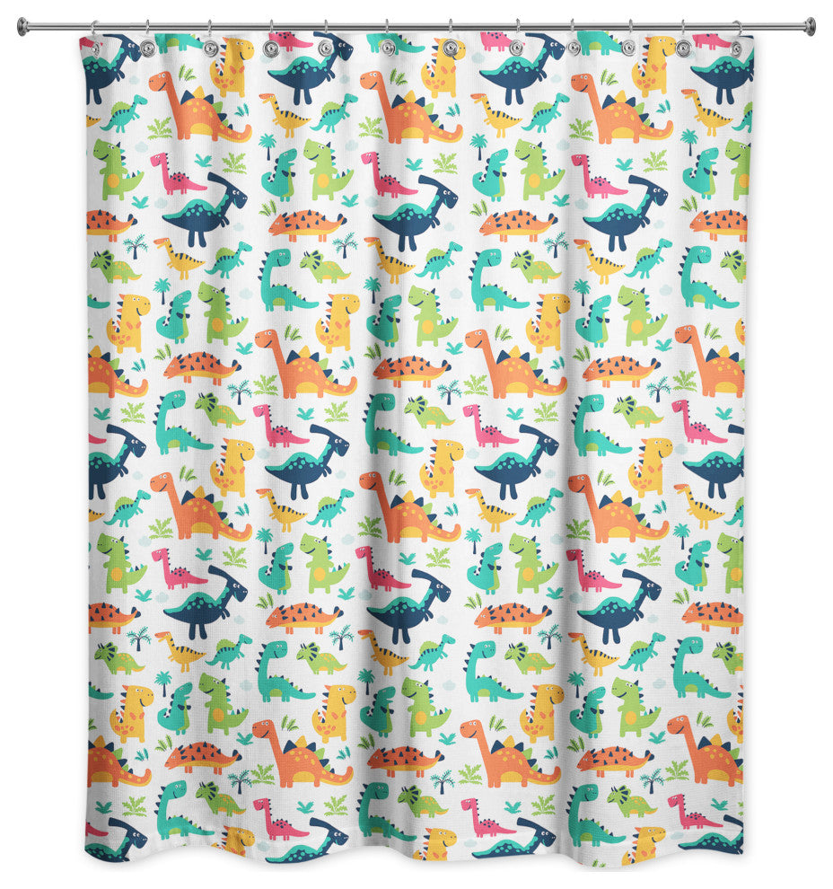 Colorful Dinosaur Pattern 71x74 Shower Curtain
