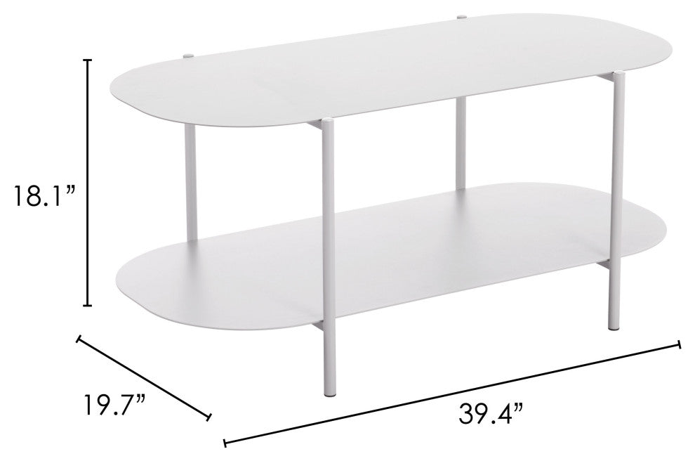 Coffee Table, Round, Steel Metal, Gray, Lounge Cafe Lobby Hospitality