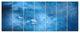 Blur Clear Blue Sky with Stars, Abstract Canvas Art Print, 83"x32", 7 Panels