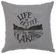 Image Pillow 16x16 Life is Better Linen Gray