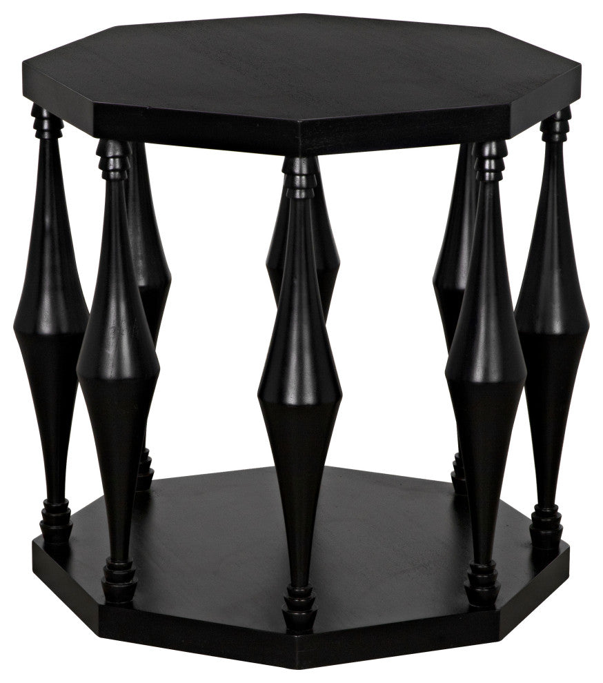 Marceo Side Table, Hand Rubbed Black