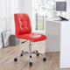 Modern Contemporary Office Chair, Red Faux Leather