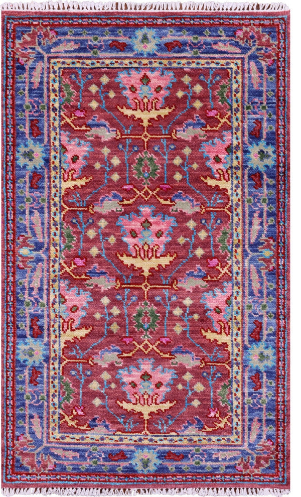 Turkish Oushak Hand Knotted Wool Rug 3' 1" X 5' 2" - Q15900