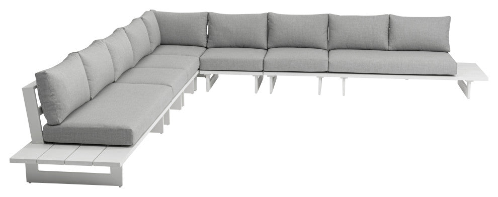 Maldives Grey Water Resistant Fabric Outdoor Patio Modular Sectional