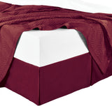 Split Corner 100% Cotton Sateen Solid Bed Skirt, Burgundy, California King