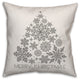 Merry Christmas Snowflake Tree 20"x20" Throw Pillow