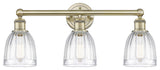 Brookfield 3-Light 24" Bath Vanity Light, Antique Brass Finish, Clear Shade