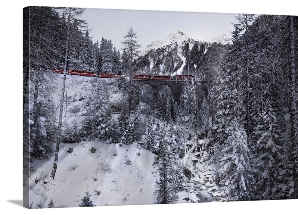 "Bernina Express" Wrapped Canvas Art Print, 24"x16"x1.5"