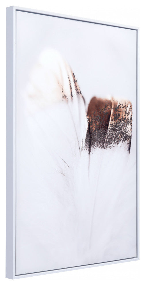 Gold and White Lone Feather Painting