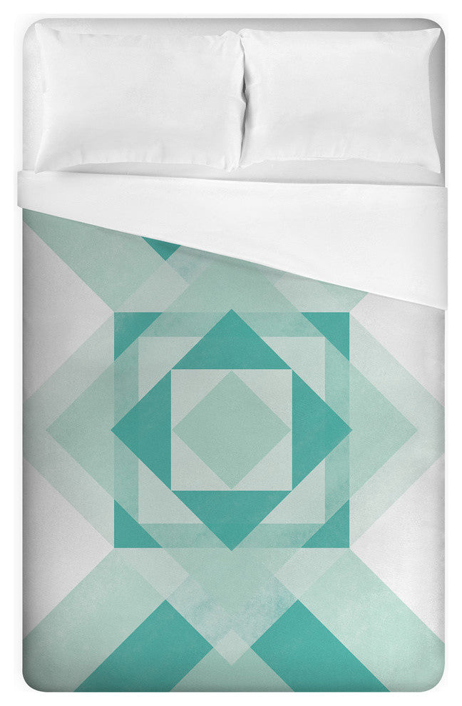 Turquoise Pattern King Duvet Cover