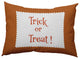 Halloween Trick or Treat Ticking Accent Pillow, Dark Red, 14"x20"