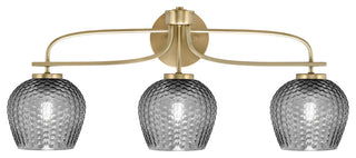 Cavella 3 Light Bath Bar, New Age Brass Finish, 6" Smoke Textured