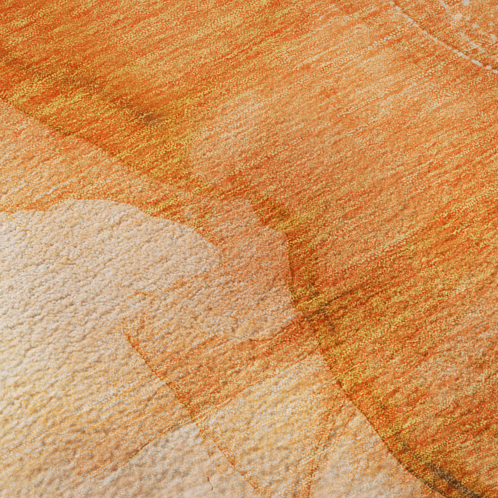 Premium Machine Washable Mayfield AMF507 Orange 2'3" x 7'6" Runner Rug