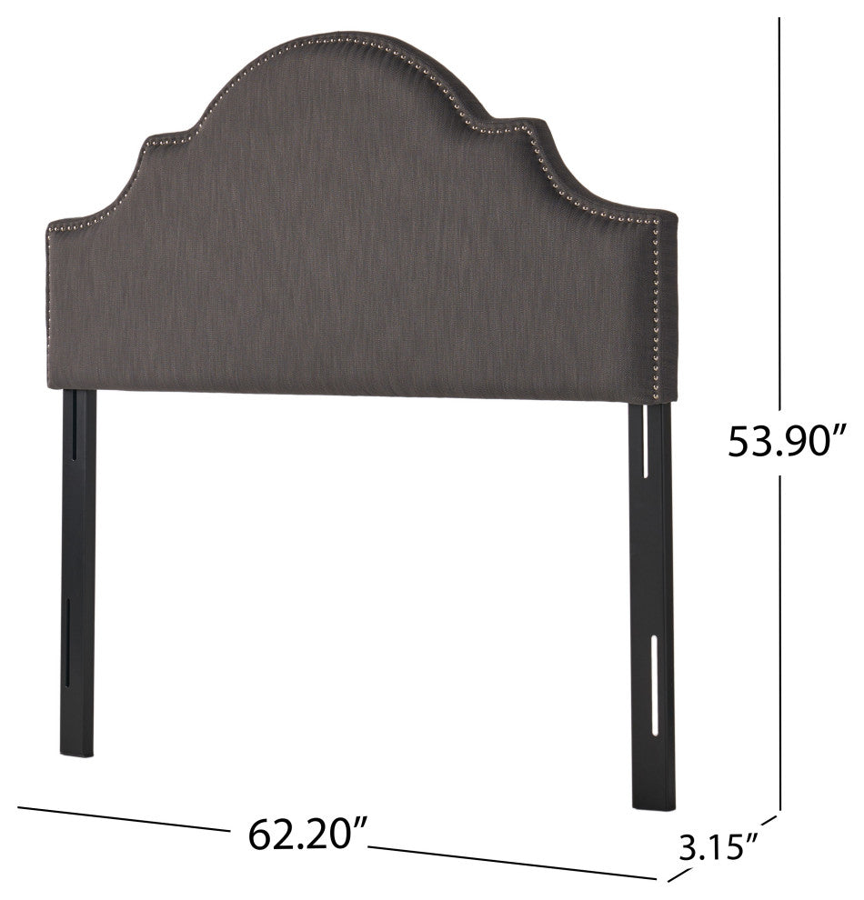 GDF Studio Gwenyth Gray Fabric Queen/Full Headboard