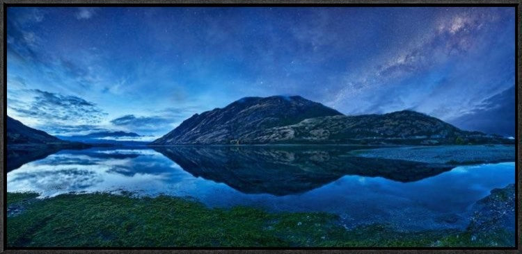 "Lake Hawea" Framed Canvas Giclee by Yan Zhang, 31x15"