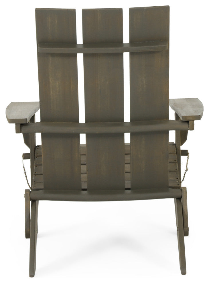 Gurekam Outdoor Foldable Adirondack Chairs, Set of 2, Gray