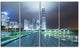 Night Pathway in Modern City, Cityscape Art Print on Canvas, 48"x28", 4 Panels