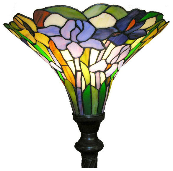 Tiffany-Style Iris Torchiere