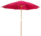 9' Red Patio Umbrella, Outdoor Wooden Market Umbrella