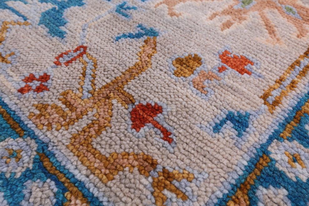 Handmade Turkish Oushak Wool Rug 5' 1" X 8' 0" - Q15870