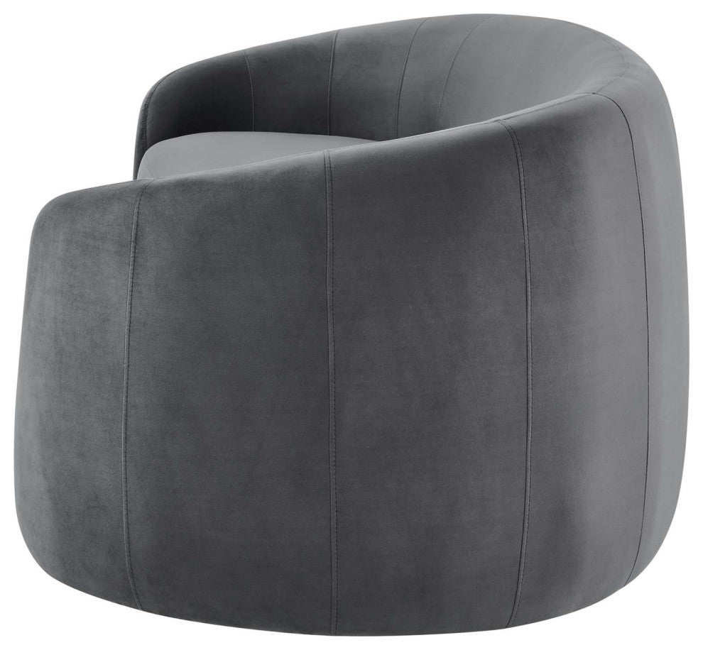 Sofa, Gray, Velvet, Modern, Mid Century Living Hotel Lounge Cafe Lobby