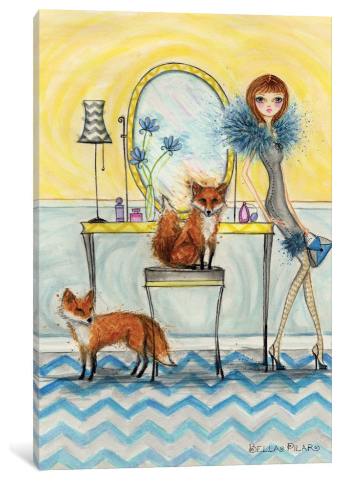 iCanvas Fiona and Fox Gallery Wrapped Canvas Art Print by Bella Pilar